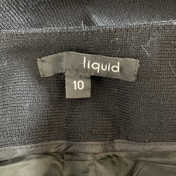 Liquid Black Wide Leg High Waist 100% Wool Trousers 10 - Picture 6 of 7